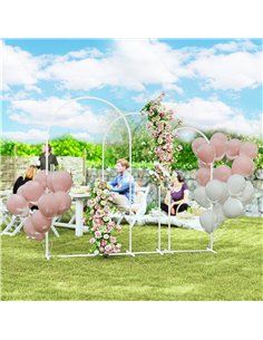 Outsunny Wedding Arch Frame Set, Metal Balloon Arch Stand Set, Balloon Arch Stand Set for Birthday Party, 2.2, 2, 1.8 m White 2