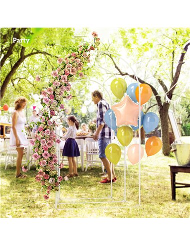 Outsunny Wedding Arch Frame Set, Metal Balloon Arch Stand Set, Balloon Arch Stand Set for Birthday Party, 2.2, 2, 1.8 m White