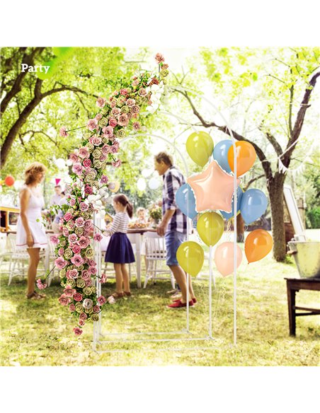 Outsunny Wedding Arch Frame Set, Metal Balloon Arch Stand Set, Balloon Arch Stand Set for Birthday Party, 2.2, 2, 1.8 m White - pic 200778 | FastDaddyshop
