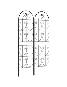 Outsunny Set of 2 Garden Trellis, Metal Fence Panels for Climbing Outdoor Plants, Flowers, 180 x 50cm