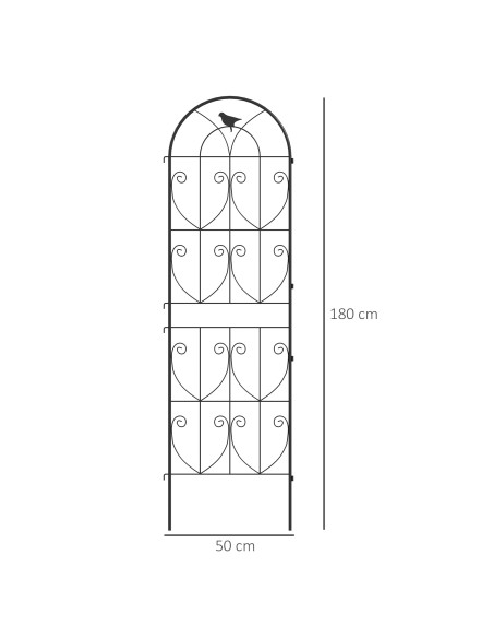Outsunny Set of 2 Garden Trellis, Metal Fence Panels for Climbing Outdoor Plants, Flowers, 180 x 50cm - pic 200783 | FastDaddyshop
