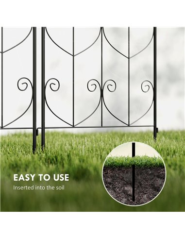Outsunny Set of 2 Garden Trellis, Metal Fence Panels for Climbing Outdoor Plants, Flowers, 180 x 50cm