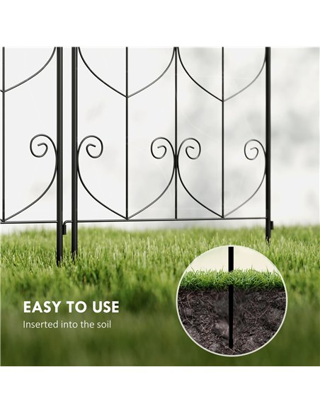 Outsunny Set of 2 Garden Trellis, Metal Fence Panels for Climbing Outdoor Plants, Flowers, 180 x 50cm - pic 200788 | FastDaddyshop