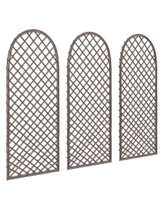 Outsunny Garden Trellis, Decorative Trellis Panels for Climbing Outdoor Plants, Vegetables, Vines, Flowers, Natural Wood Finish