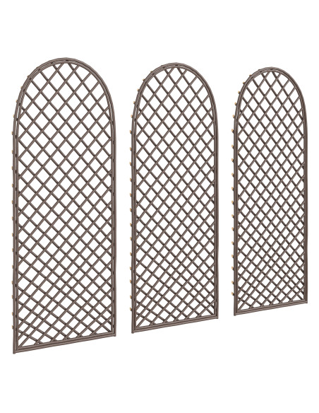 Outsunny Garden Trellis, Decorative Trellis Panels for Climbing Outdoor Plants, Vegetables, Vines, Flowers, Natural Wood Finish - pic 200808 | FastDaddyshop
