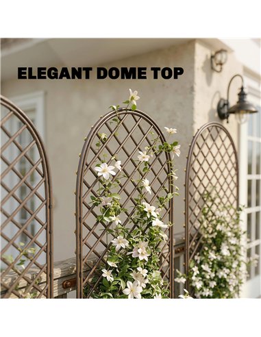 Outsunny Garden Trellis, Decorative Trellis Panels for Climbing Outdoor Plants, Vegetables, Vines, Flowers, Natural Wood Finish