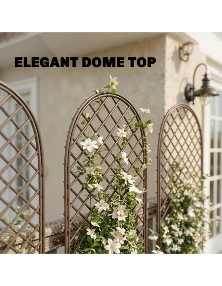 Outsunny Garden Trellis, Decorative Trellis Panels for Climbing Outdoor Plants, Vegetables, Vines, Flowers, Natural Wood Finish - pic 200812 | FastDaddyshop
