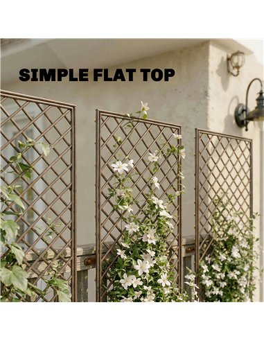 Outsunny Garden Trellis, Decorative Trellis Panels for Climbing Outdoor Plants, Natural Wood Finish