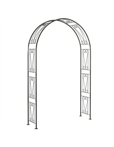 Outsunny Garden Arch, Arbour Trellis for Climbing Plants, Rose Arch for Wedding Garden Decoration, 155 x 40 x 246 cm, Black