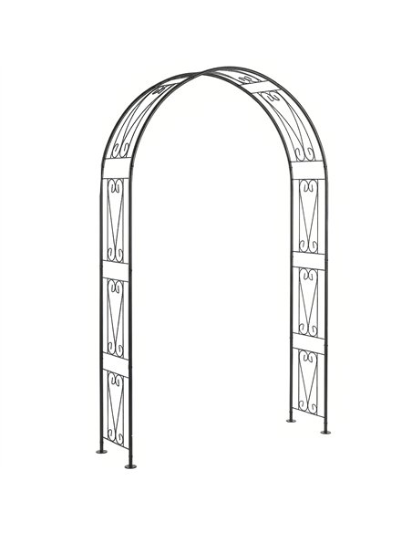 Outsunny Garden Arch, Arbour Trellis for Climbing Plants, Rose Arch for Wedding Garden Decoration, 155 x 40 x 246 cm, Black - pic 200835 | FastDaddyshop