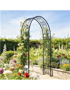 Outsunny Garden Arch, Arbour Trellis for Climbing Plants, Rose Arch for Wedding Garden Decoration, 155 x 40 x 246 cm, Black 2