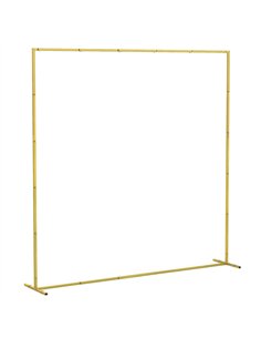 Outsunny Wedding Arch Backdrop Stand, Square Metal Arch Frame with U-shaped Stakes, Gold Wedding Arch, 6.6 FT