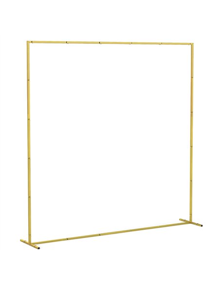 Outsunny Wedding Arch Backdrop Stand, Square Metal Arch Frame with U-shaped Stakes, Gold Wedding Arch, 6.6 FT - pic 200853 | FastDaddyshop