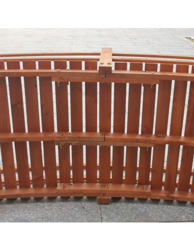 Outsunny 6FT Wooden Garden Bridge with Safety Railings, Classic Arc Footbridge for Stream Pond Walkway, Orange