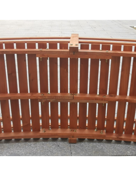 Outsunny 6FT Wooden Garden Bridge with Safety Railings, Classic Arc Footbridge for Stream Pond Walkway, Orange - pic 200877 | FastDaddyshop