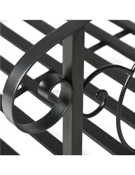 Outsunny 184cm Metal Arch Garden Garden Bridge, Safety Siderails, Arc Footbridge for Garden Creek, Stream, Pond, Black - pic 200885 | FastDaddyshop