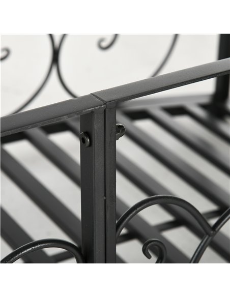 Outsunny 184cm Metal Arch Garden Garden Bridge, Safety Siderails, Arc Footbridge for Garden Creek, Stream, Pond, Black - pic 200886 | FastDaddyshop