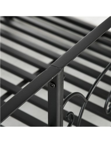 Outsunny 184cm Metal Arch Garden Garden Bridge, Safety Siderails, Arc Footbridge for Garden Creek, Stream, Pond, Black
