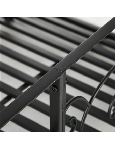 Outsunny 184cm Metal Arch Garden Garden Bridge, Safety Siderails, Arc Footbridge for Garden Creek, Stream, Pond, Black - pic 200887 | FastDaddyshop