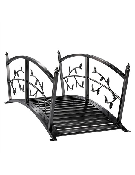 Outsunny 1.2M Metal Garden Bridge with Safety Railings, Outdoor Pond Bridge, Arch Decorative Footbridge for Creek Stream - pic 200888 | FastDaddyshop