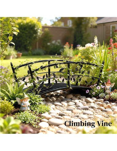 Outsunny 1.2M Metal Garden Bridge with Safety Railings, Outdoor Pond Bridge, Arch Decorative Footbridge for Creek Stream