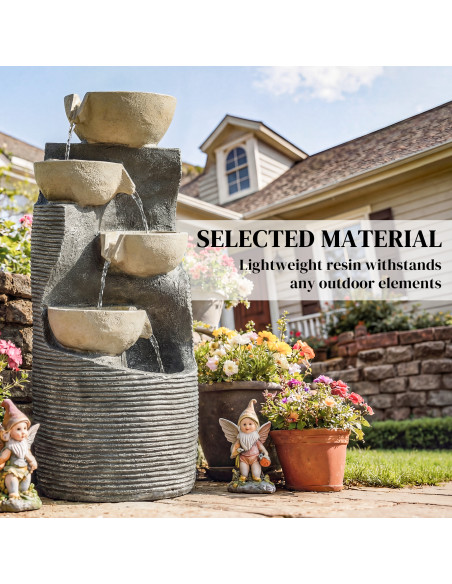 Outsunny Garden Water Feature, Outdoor Water Fountain with LED Lights and Pump, 5 Tier Cascading Waterfall Fountain for Indoor - pic 200921 | FastDaddyshop