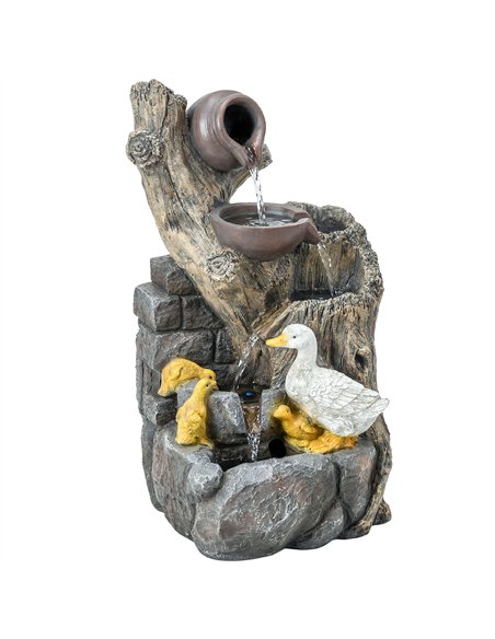 Outsunny 5-Tier Outdoor Waterfall Fountain, Freestanding Self-Contained Cascading Water Feature Garden Landscape - pic 200951 | FastDaddyshop