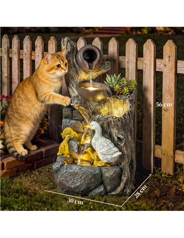 Outsunny 5-Tier Outdoor Waterfall Fountain, Freestanding Self-Contained Cascading Water Feature Garden Landscape