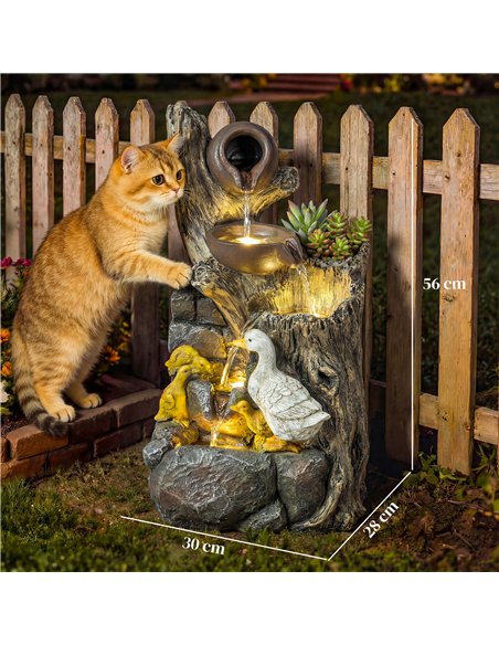 Outsunny 5-Tier Outdoor Waterfall Fountain, Freestanding Self-Contained Cascading Water Feature Garden Landscape - pic 200953 | FastDaddyshop