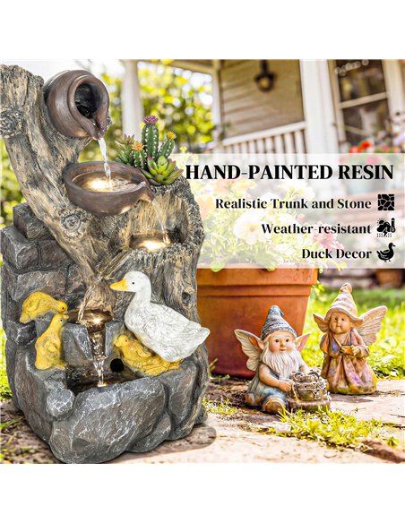 Outsunny 5-Tier Outdoor Waterfall Fountain, Freestanding Self-Contained Cascading Water Feature Garden Landscape - pic 200956 | FastDaddyshop