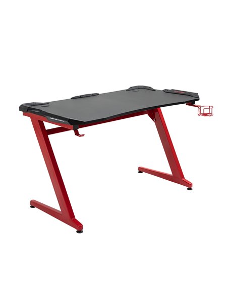 HOMCOM Ergonomic Gaming Desk, Racing Table, with Headphone Hook and Cup Holder, Black-Red - pic 20096 | FastDaddyshop
