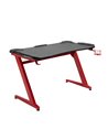 HOMCOM Ergonomic Gaming Desk, Racing Table, with Headphone Hook and Cup Holder, Black-Red
