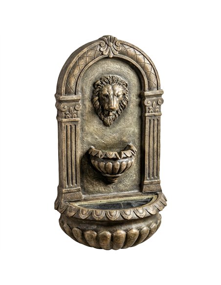 Outsunny Wall-Mounted Water Fountain, 3-Tier Cascading Waterfall with LED Lights and Adjustable Flow for Patio, Rustic Brown - pic 200969 | FastDaddyshop