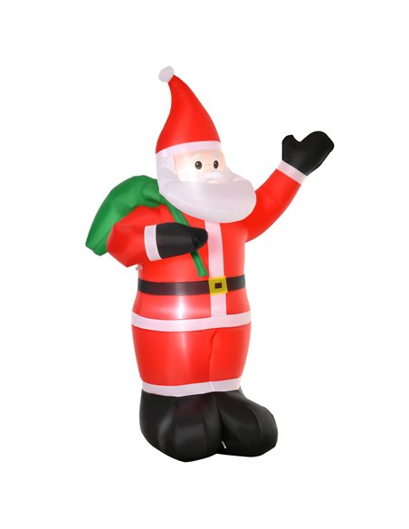 HOMCOM 8ft Christmas Inflatable Santa Holiday Garden Decoration, Indoor Outdoor Lawn Blow Up Decor - pic 201041 | FastDaddyshop