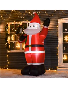 HOMCOM 8ft Christmas Inflatable Santa Holiday Garden Decoration, Indoor Outdoor Lawn Blow Up Decor 2