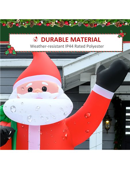 HOMCOM 8ft Christmas Inflatable Santa Holiday Garden Decoration, Indoor Outdoor Lawn Blow Up Decor - pic 201045 | FastDaddyshop