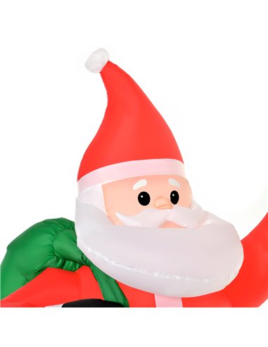 HOMCOM 8ft Christmas Inflatable Santa Holiday Garden Decoration, Indoor Outdoor Lawn Blow Up Decor