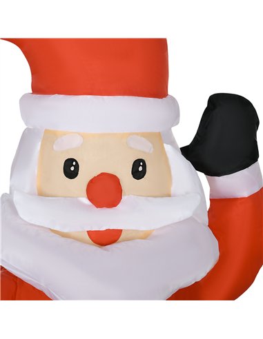 HOMCOM 4ft Christmas Inflatable Santa Claus Sledge Sleigh Reindeer Blow Up Decoration Xmas Décor for Garden