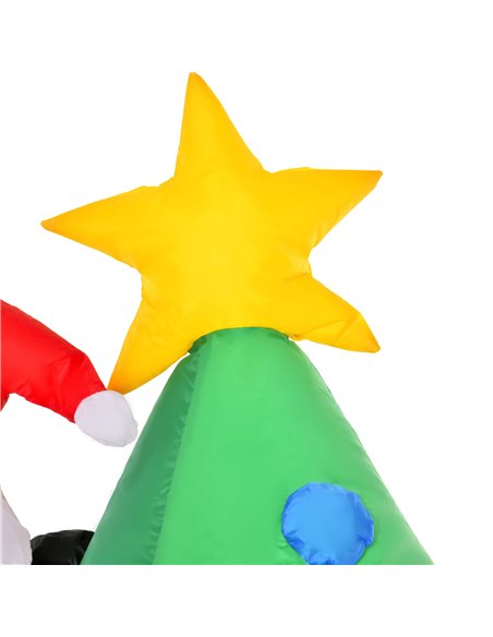 HOMCOM 6ft Inflatable Christmas Tree, LED Lighted with Santa Claus Dog for Home Indoor Outdoor Garden Lawn Decoration Party Prop - pic 201067 | FastDaddyshop