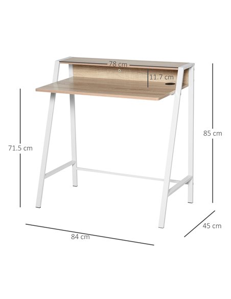 HOMCOM Writing Desk Computer Table, White-Oak - pic 20107 | FastDaddyshop