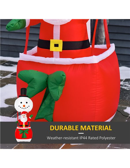 HOMCOM 8ft Christmas Inflatable Decoration with Santa Claus on Snowman Hot Air Balloon, Blow Up Xmas Decor for Outdoor ​Indoor - pic 201072 | FastDaddyshop