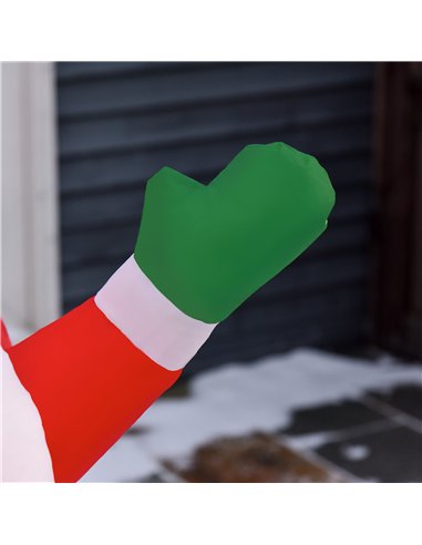 HOMCOM 8ft Christmas Inflatable Decoration with Santa Claus on Snowman Hot Air Balloon, Blow Up Xmas Decor for Outdoor ​Indoor