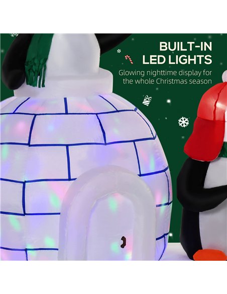 HOMCOM 5ft Christmas Inflatable Two Penguins Wearing a Scarf with Ice House Blow Up Decor Home Indoors with Built-in LED Lights  - pic 201080 | FastDaddyshop