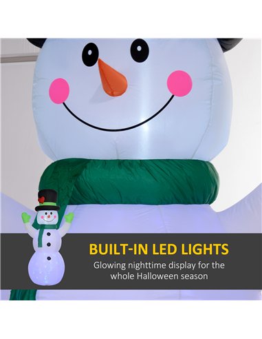 Outsunny 10ft Inflatable Snowman Christmas Decoration, with Accessories