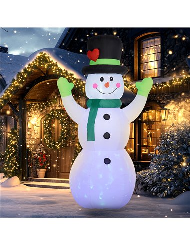 Outsunny 10ft Inflatable Snowman Christmas Decoration, with Accessories