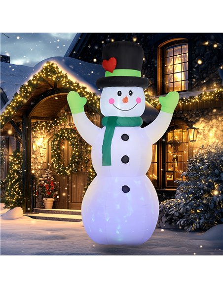Outsunny 10ft Inflatable Snowman Christmas Decoration, with Accessories - pic 201093 | FastDaddyshop