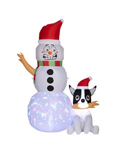 Outsunny 6.2ft Inflatable Santa with Dog Decoration