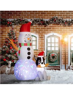 Outsunny 6.2ft Inflatable Santa with Dog Decoration 2