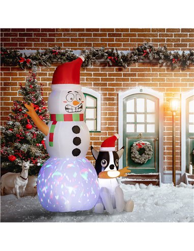 Outsunny 6.2ft Inflatable Santa with Dog Decoration