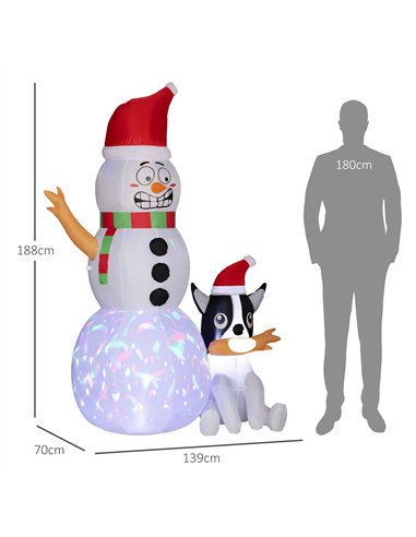 Outsunny 6.2ft Inflatable Santa with Dog Decoration